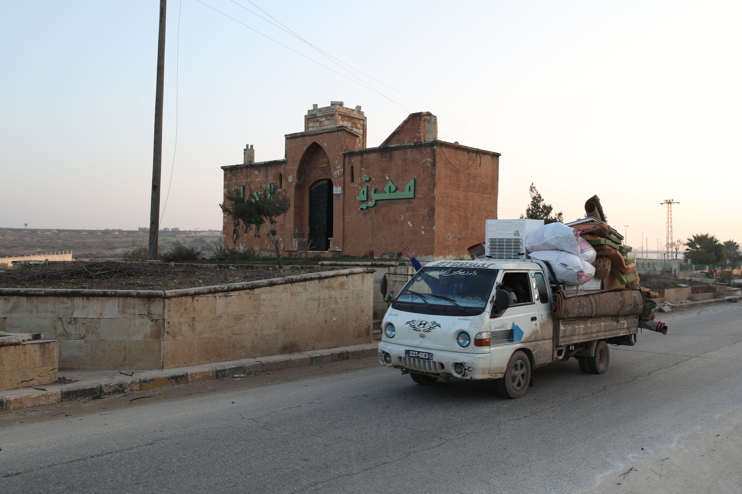 Gezin verlaat Idlib