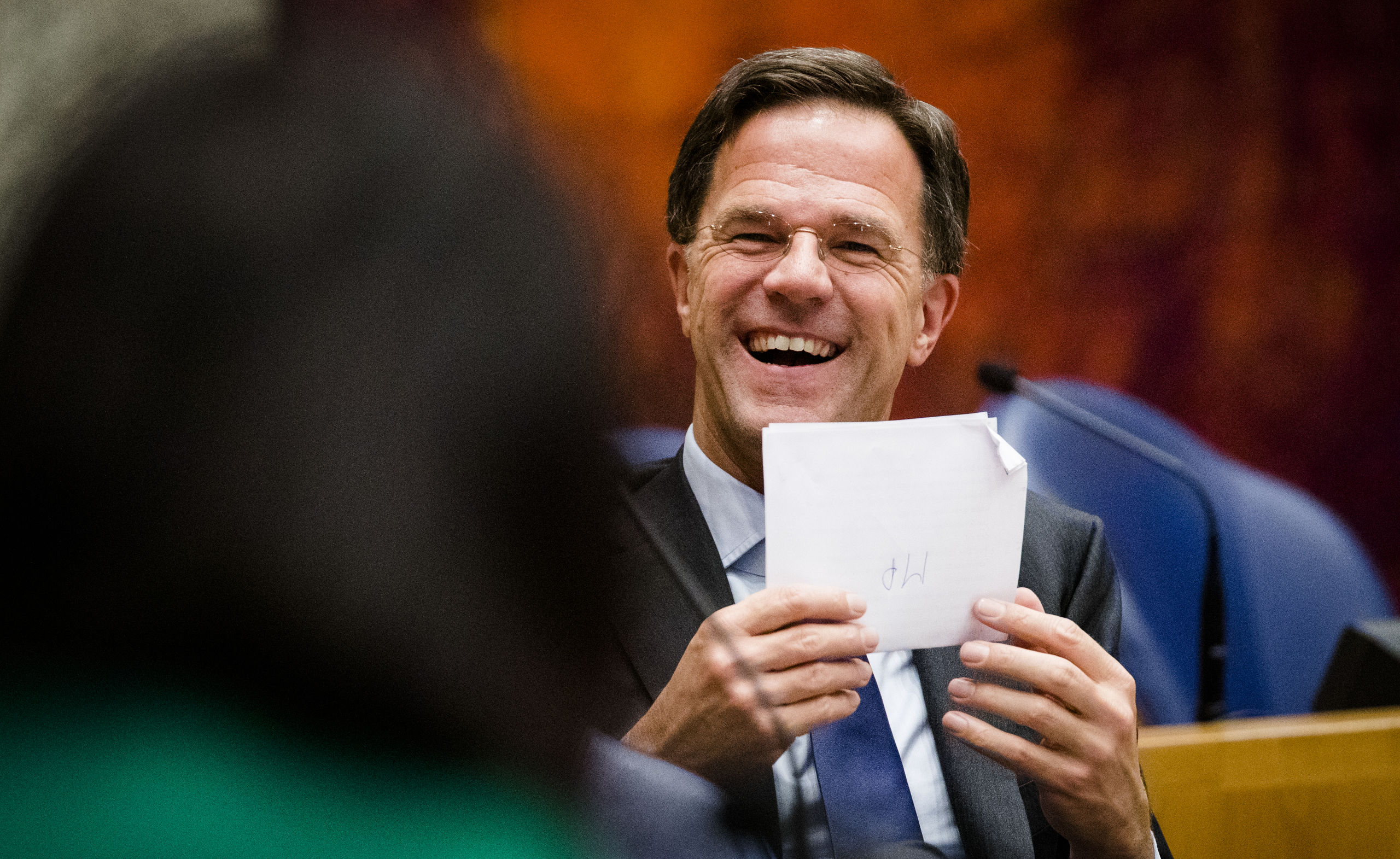Rutte heeft er al schik in.