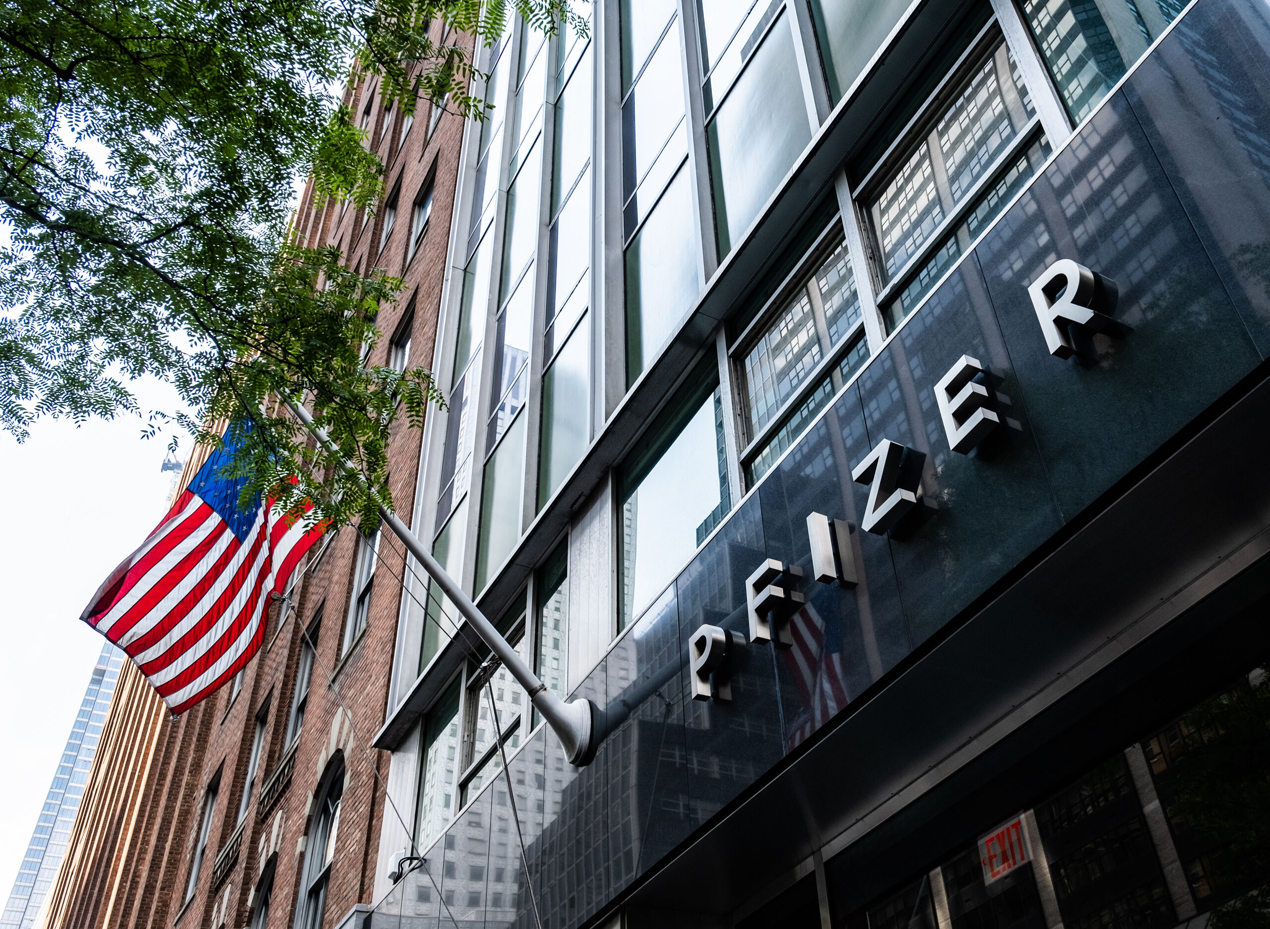 Het hoofdkantoor van Pfizer in New York. 