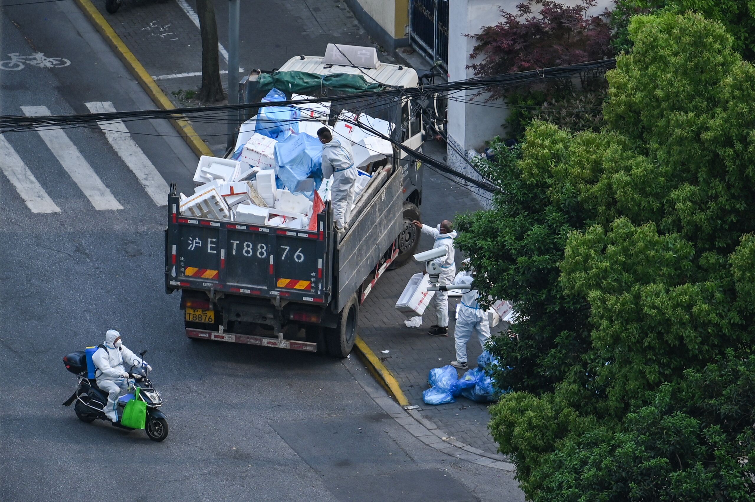 Lockdown in Shanghai, China.
