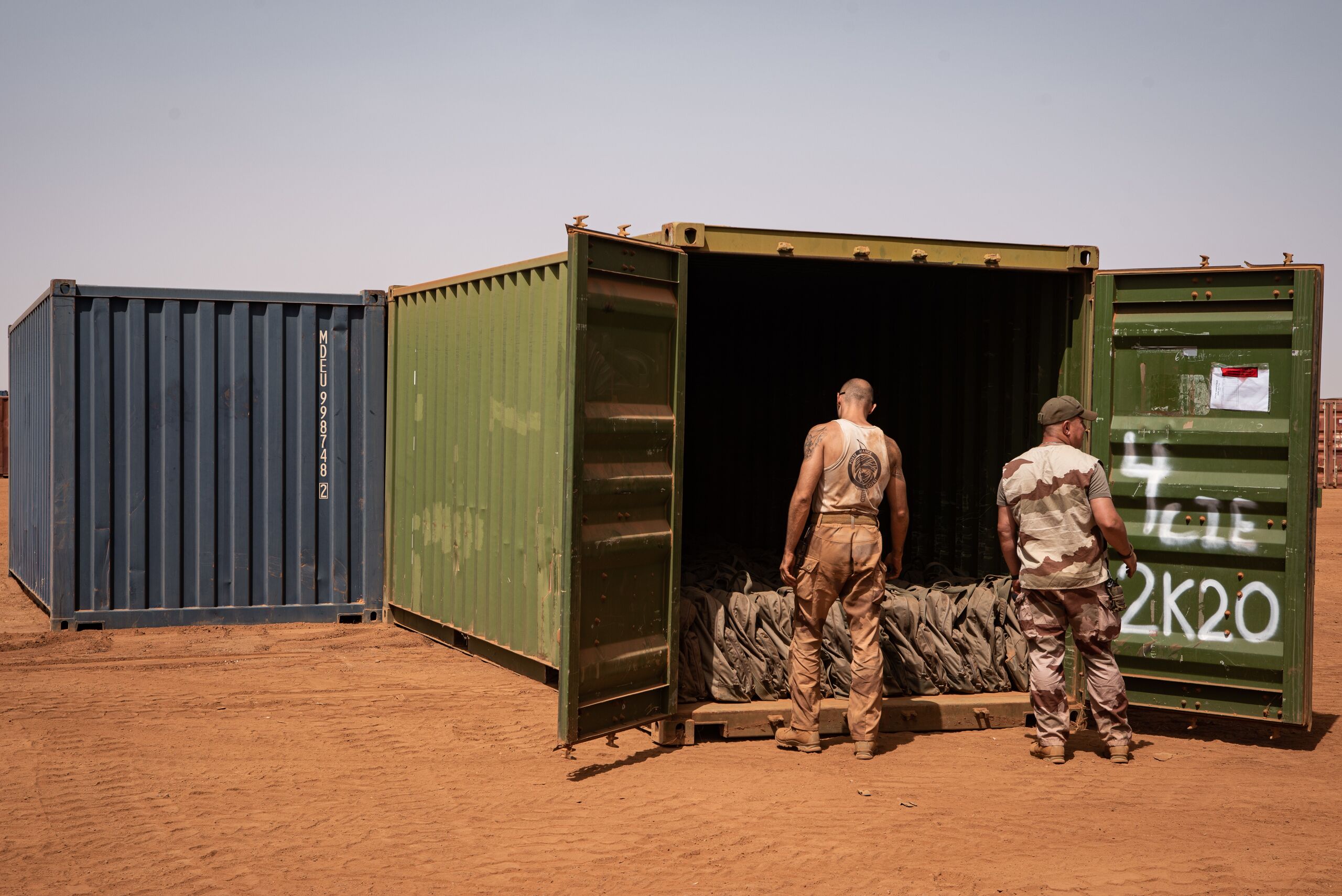 Franse militairen ontruimen hun basis in Gao, Mali. 