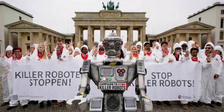 Demonstratie in Berlijn tegen robots