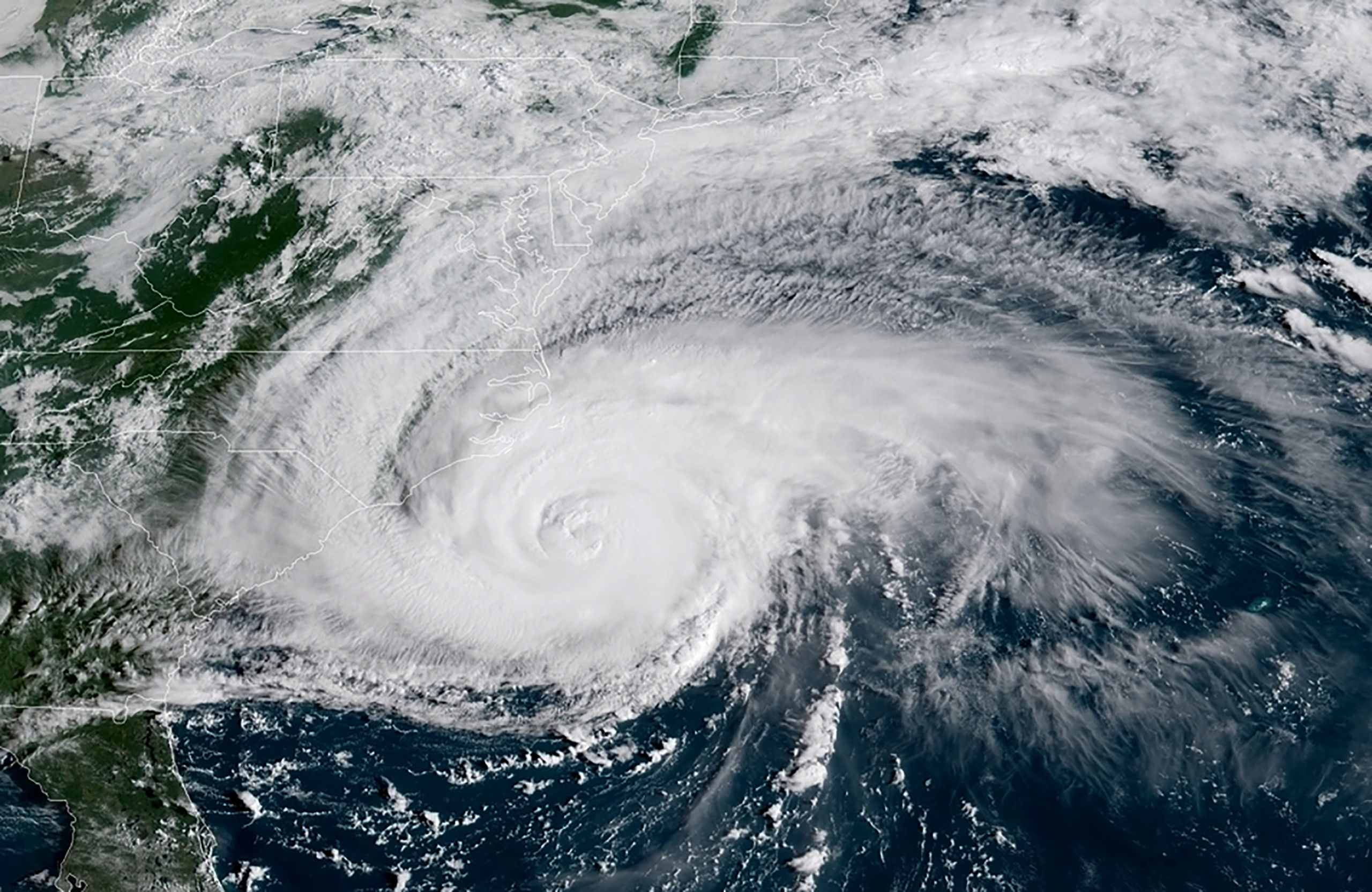 Satellietbeeld van orkaan Florence.