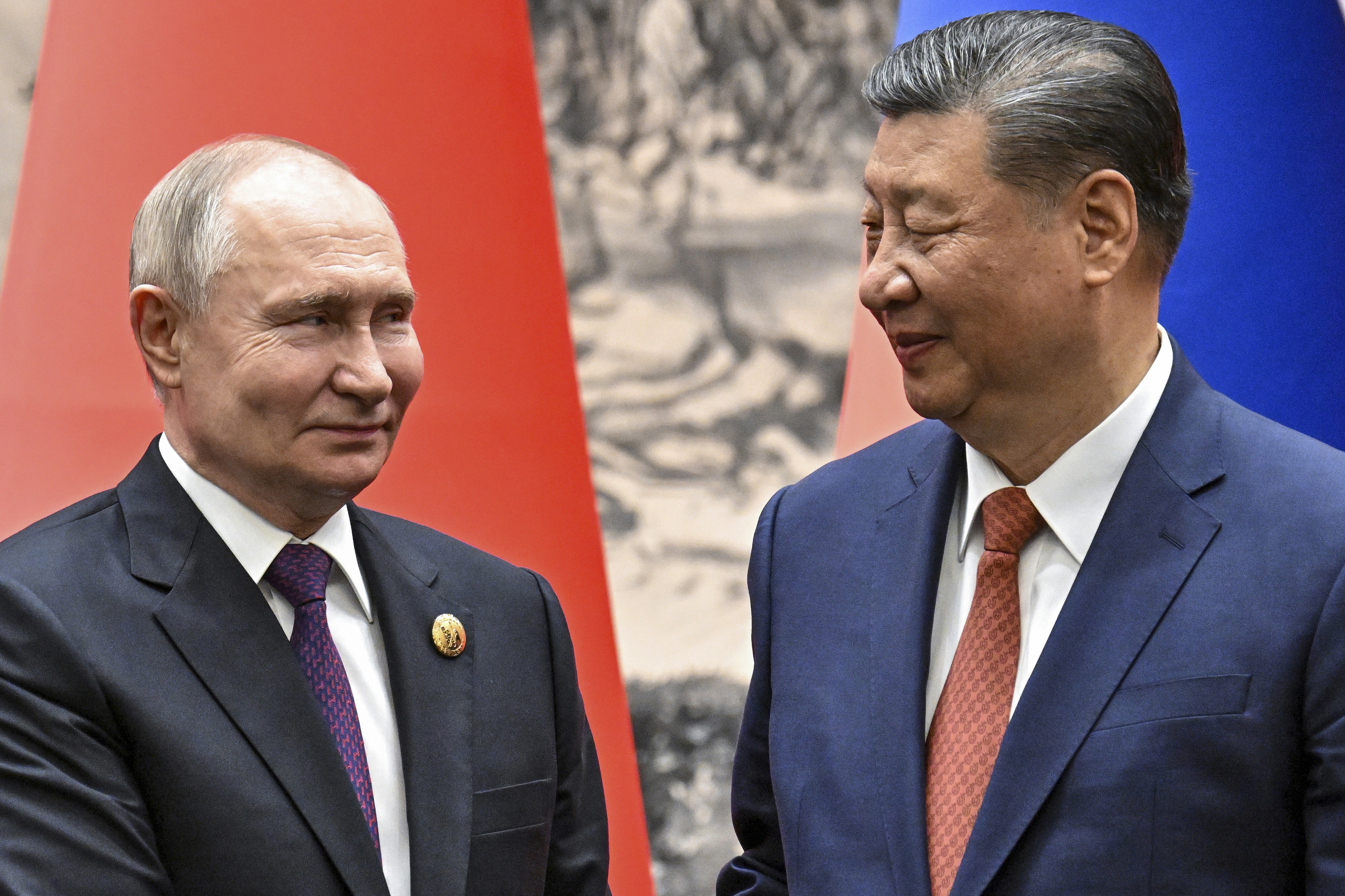 Chinese President Xi Jinping and Russian President Vladimir Putin in Beijing, May 16, 2024. (Sergei Babilev, Sputnik, Kremlin Pool photo via AP, file)