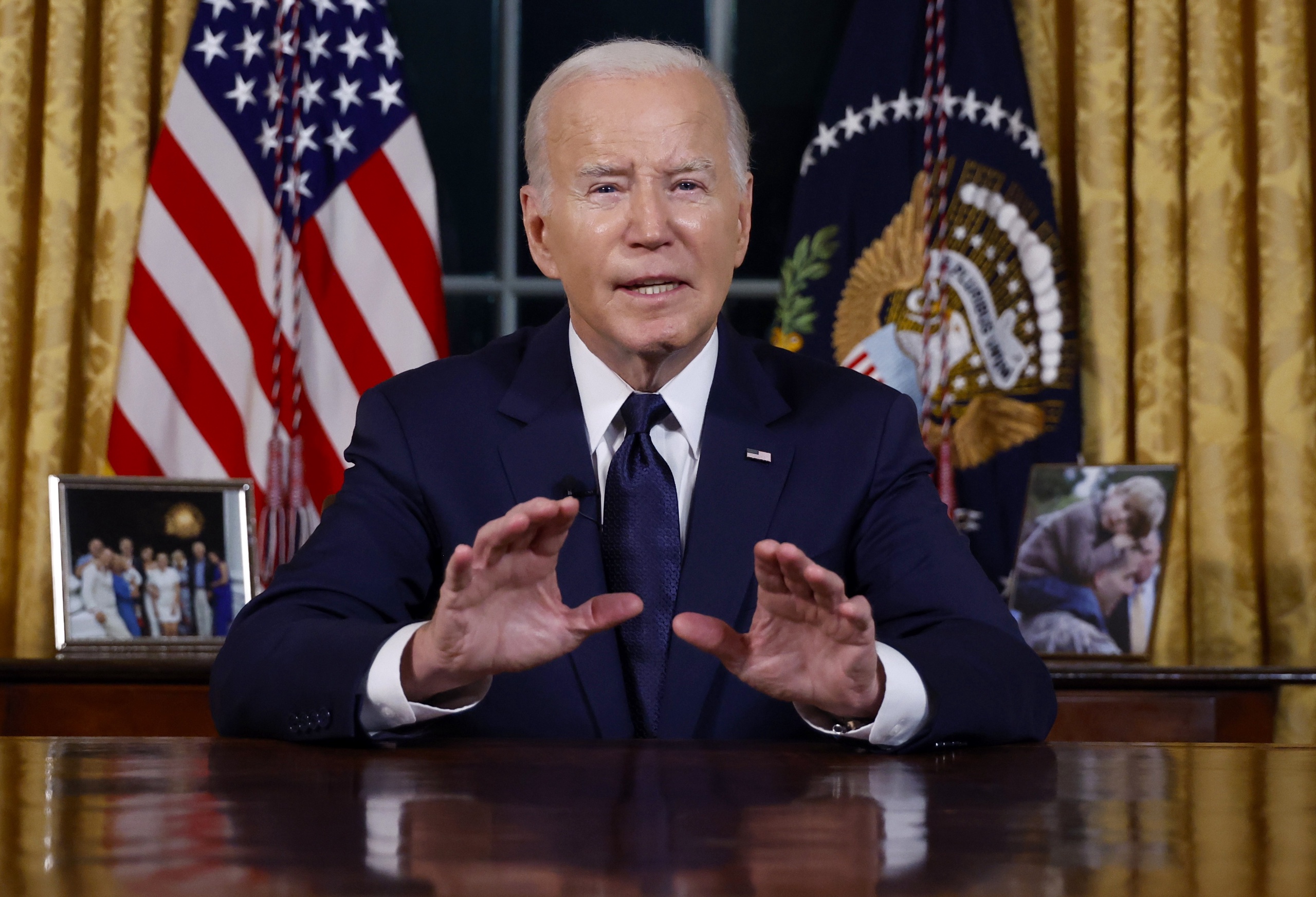 US President Joe Biden's speech from the Oval Office focused on the topic of Ukraine and Israel. 