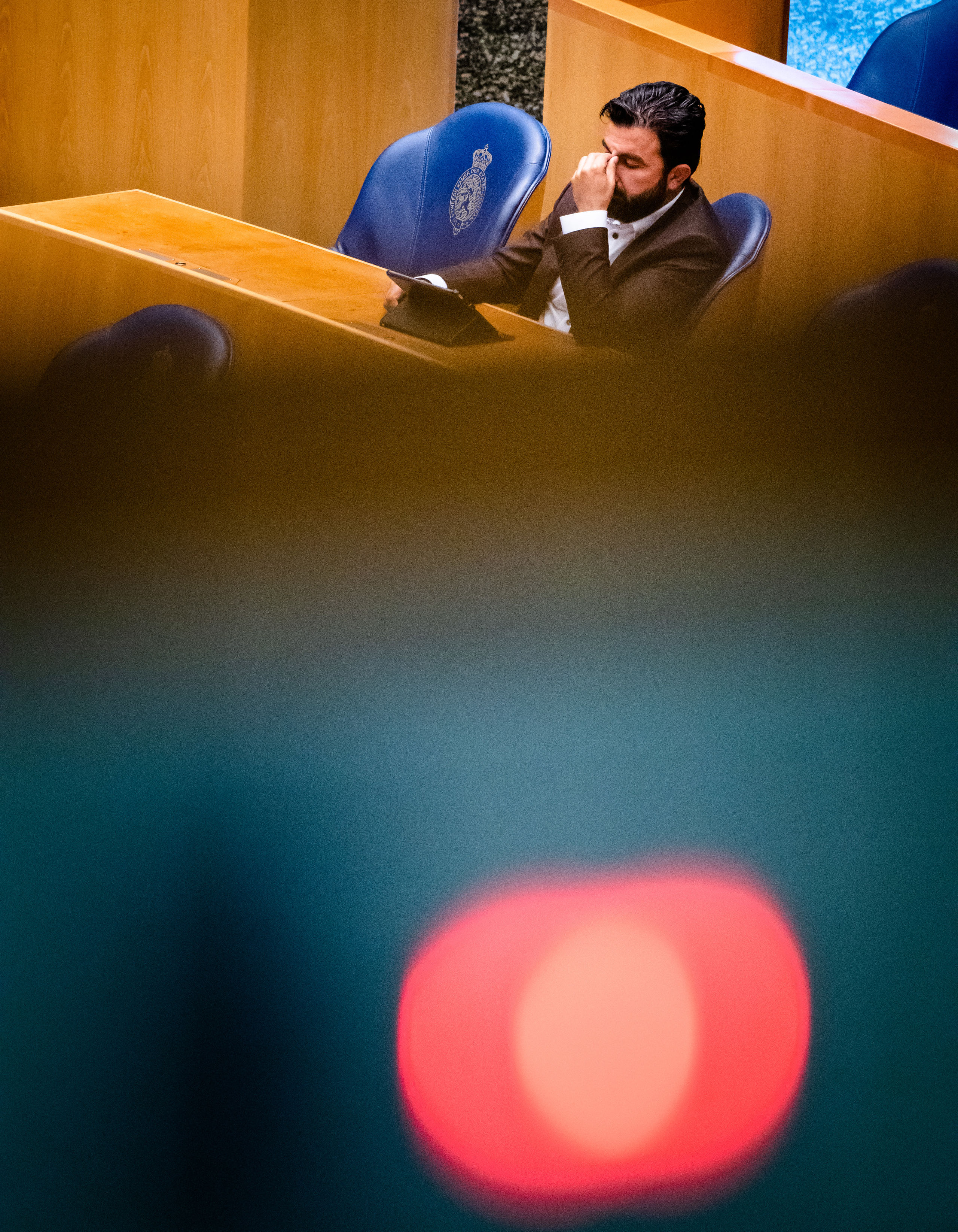 Selcuk Ozturk (DENK) tijdens het wekelijks vragenuur in de Tweede Kamer. ANP BART MAAT