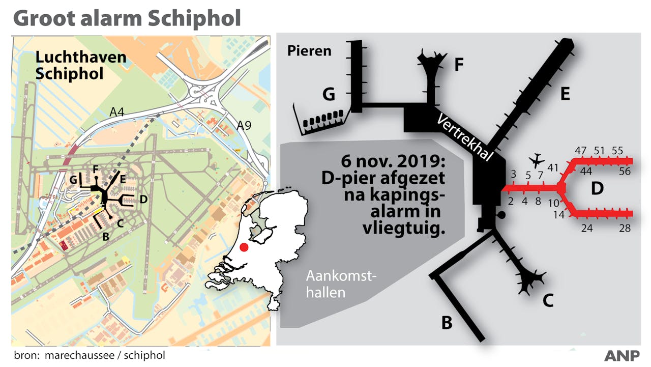 Groot alarm Schiphol na verdachte situatie in vliegtuig.