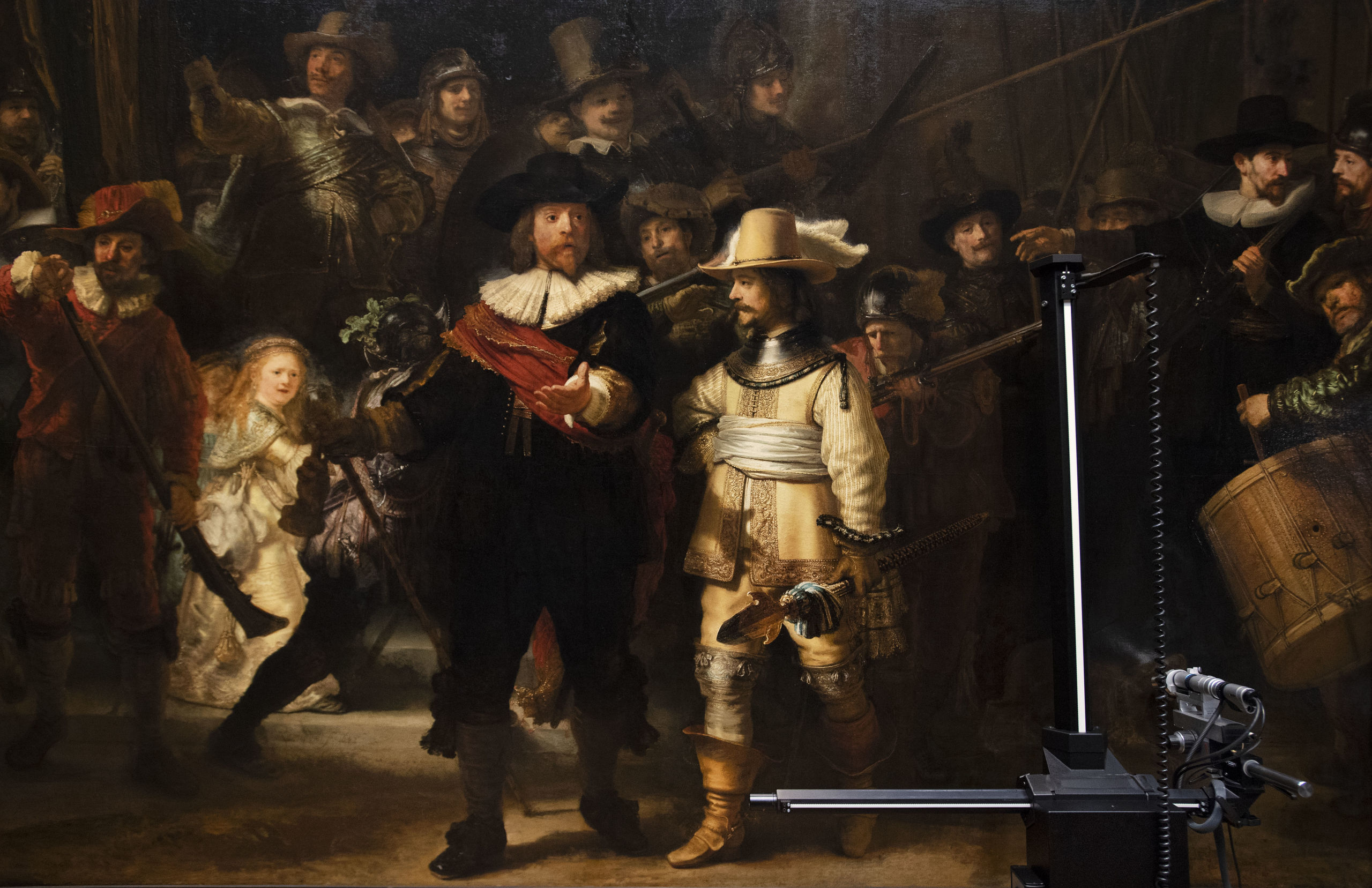 De Nachtwacht van Rembrandt in het Rijksmuseum. 