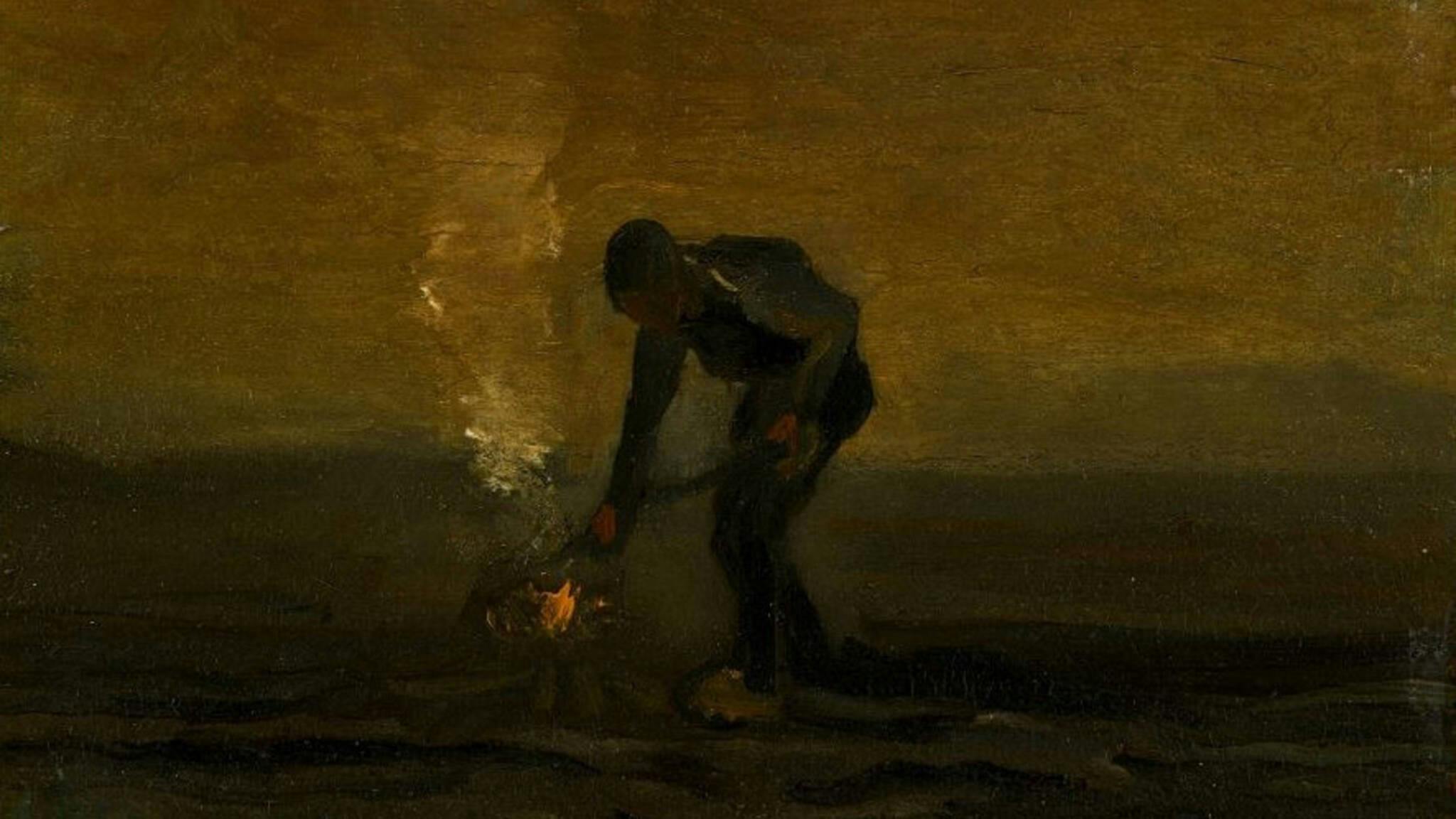 Vincent van Gogh - Onkruid verbrandende boer (1883)