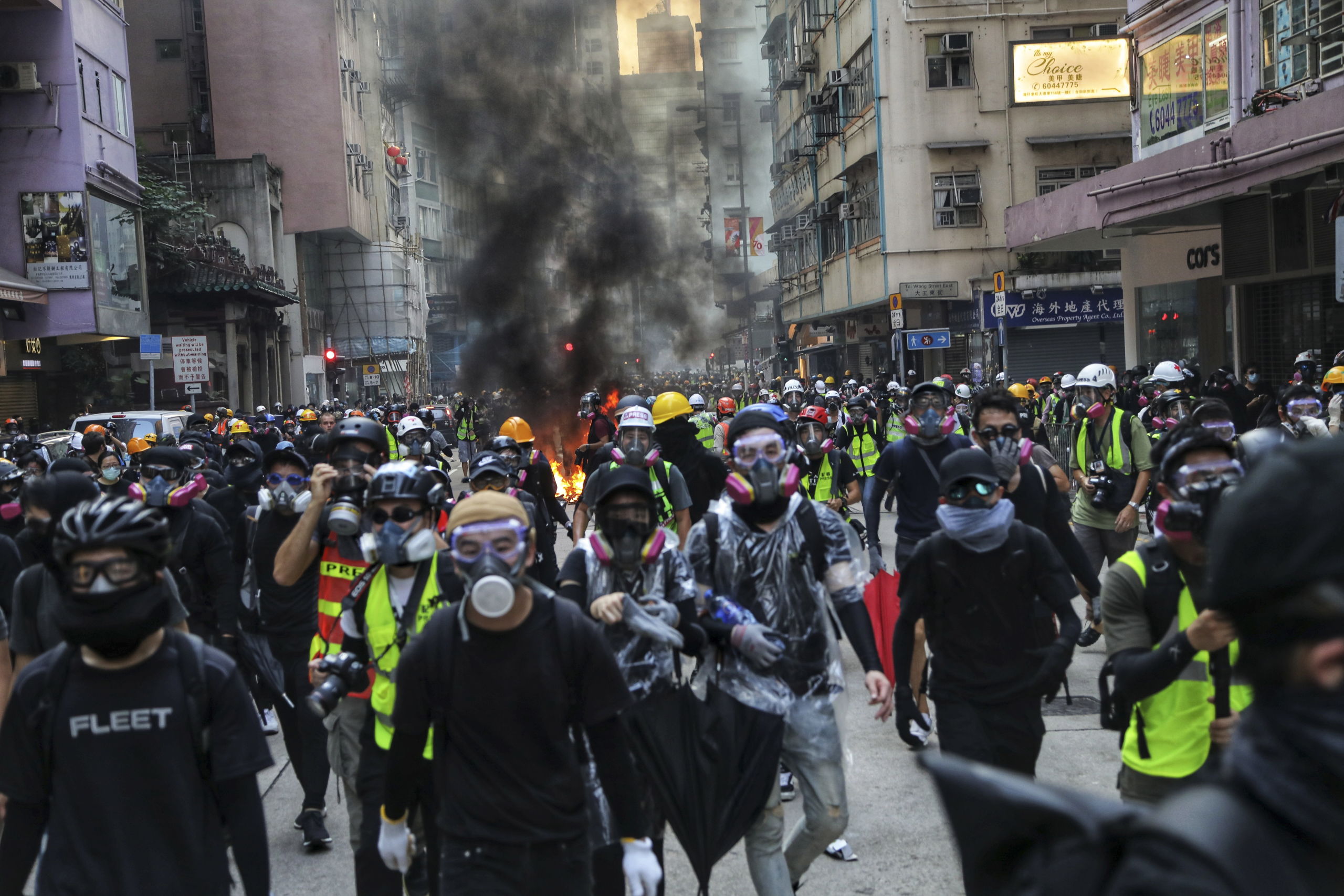 Protest tegen de Chinese overheid in Hongkong.