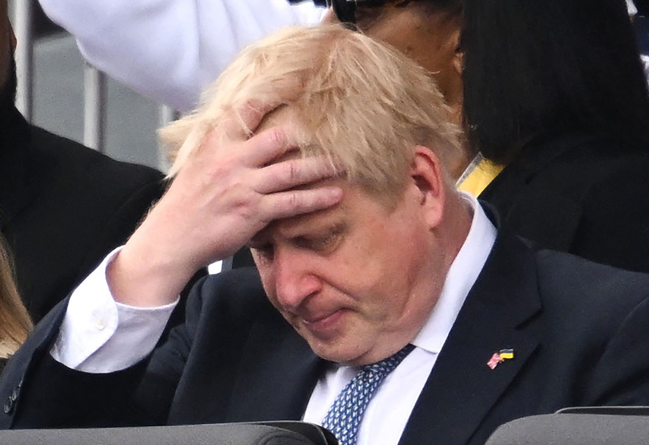 Premier Boris Johnson tijdens het platina jubileum van koningin Elisabeth.