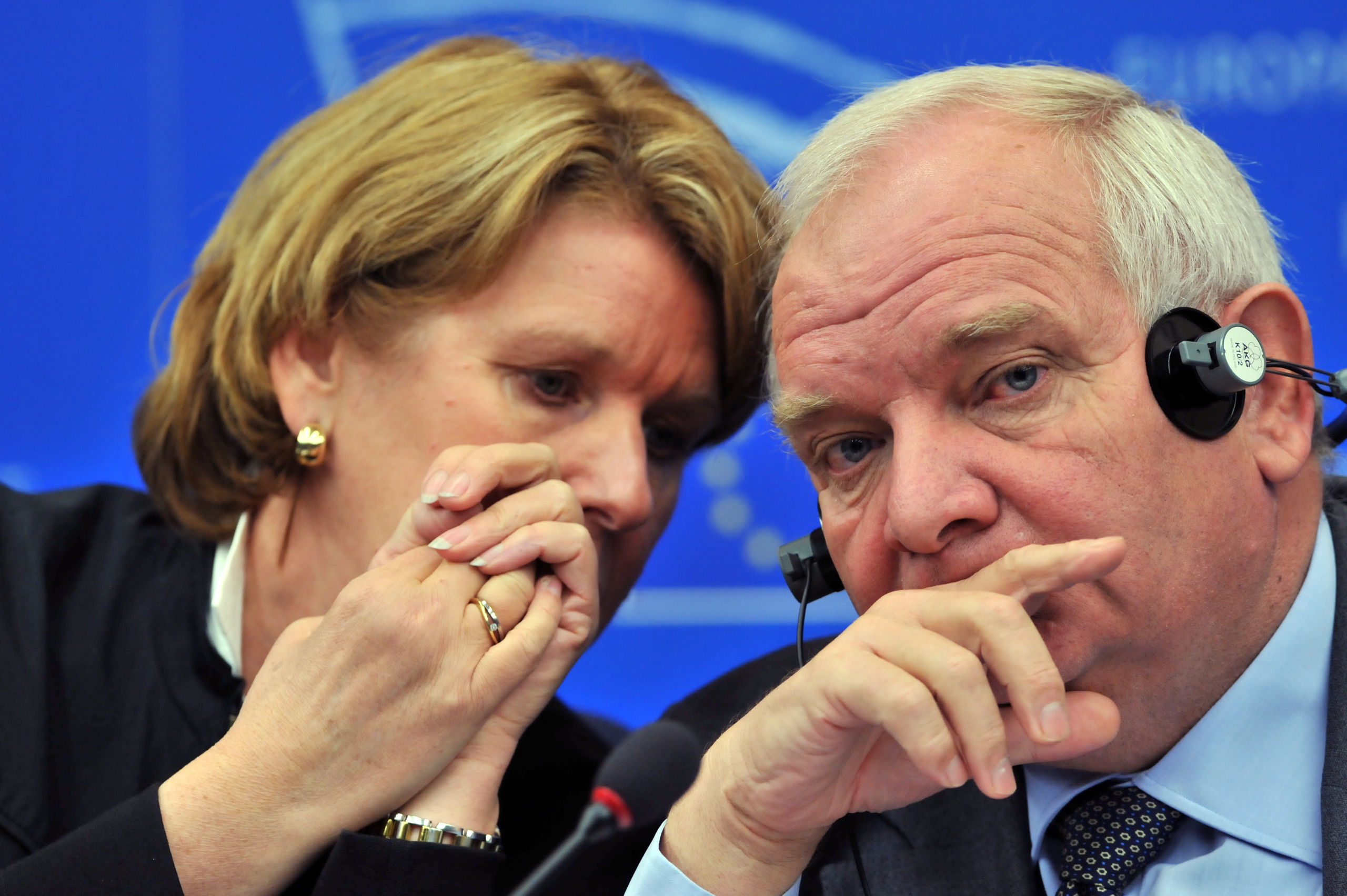 Corien Wortmann-Kool (L) toen ze nog als Europarlementariër voor het CDA werkte