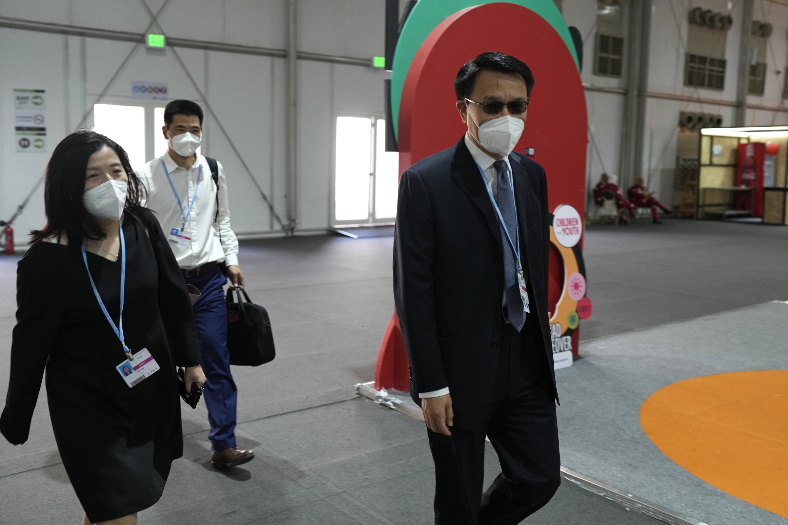 Leden van de Chinese delegatie op de COP27-klimaattop in Egypte. Volgens China is 'er nog een lange weg te gaan'
