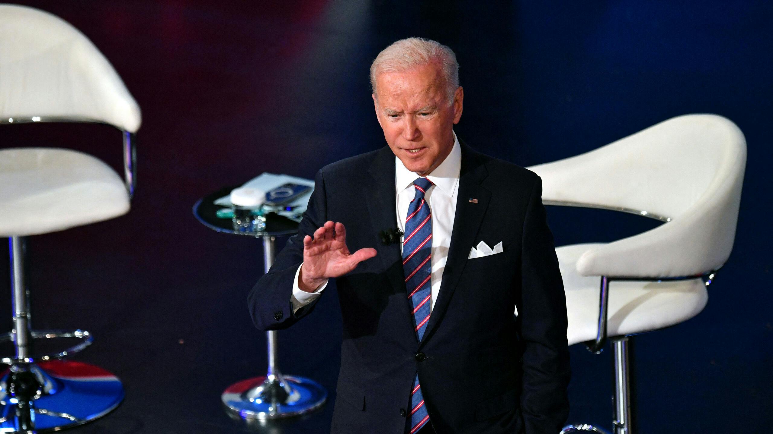 US President Joe Biden participates in a CNN town hall at Baltimore Center Stage in Baltimore, Maryland on October 21, 2021. Nicholas Kamm / AFP