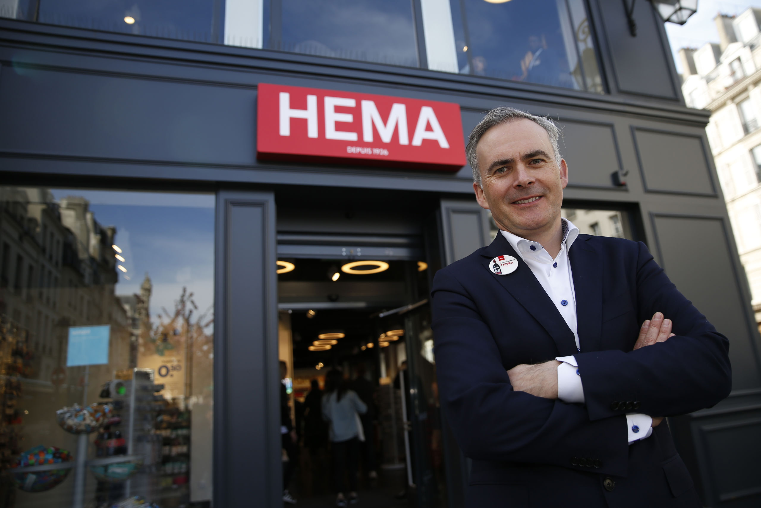 Tjeerd Jegen, CEO of Hema, poses in Paris on April 20, 2016. THOMAS SAMSON / AFP (Photo by THOMAS SAMSON / AFP)