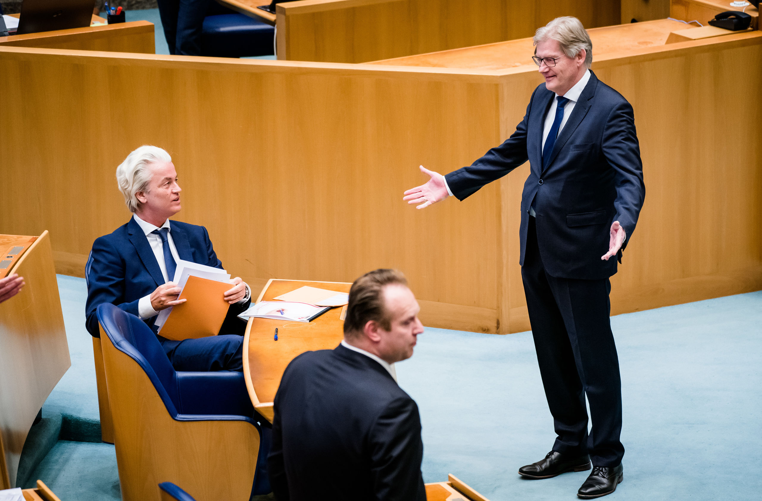 Geert Wilders (PVV) en minister Martin van Rijn 