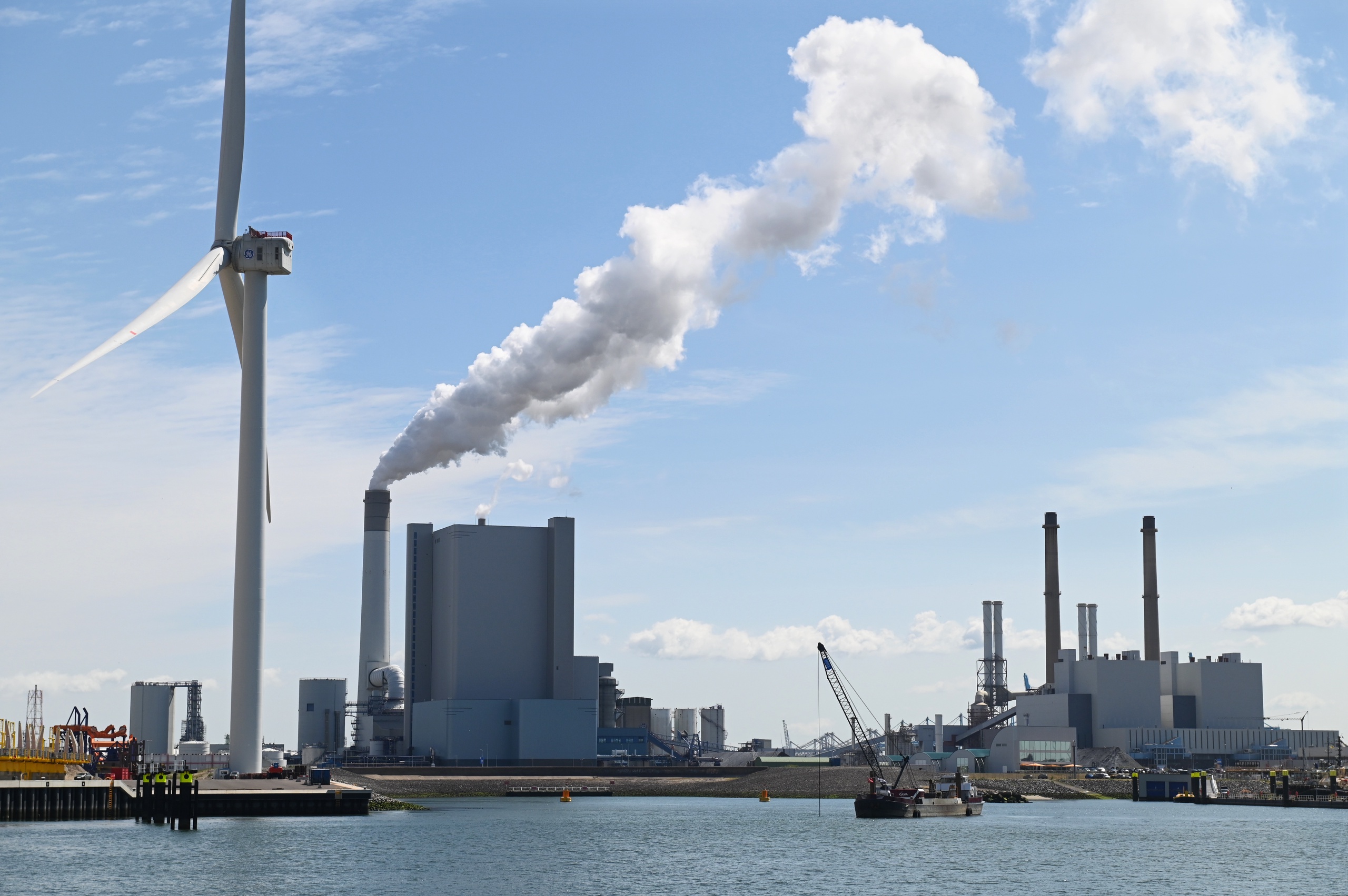 Kolencentrale van het Duitse energiebedrijf Uniper op de Rotterdamse Maasvlakte.