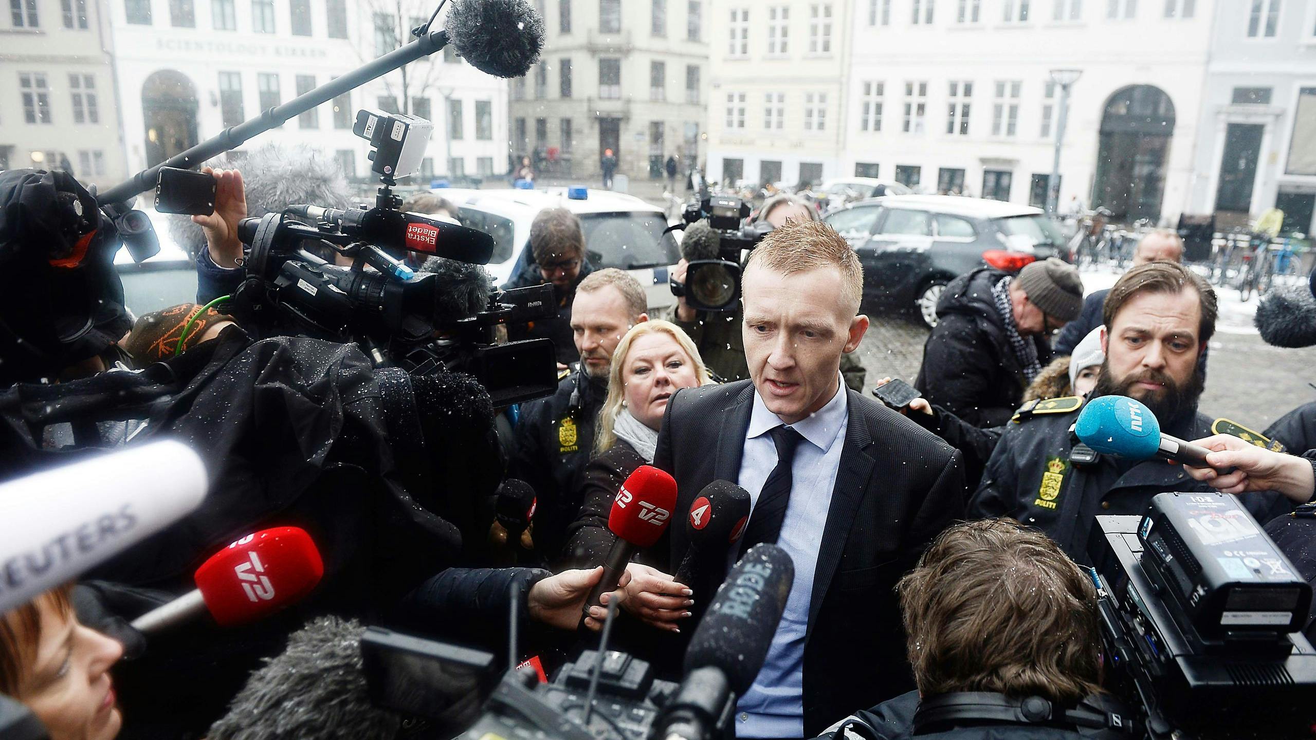 Aanklager Jakob Buch-Jepsen komt aan bij de rechtbank in Kopenhagen