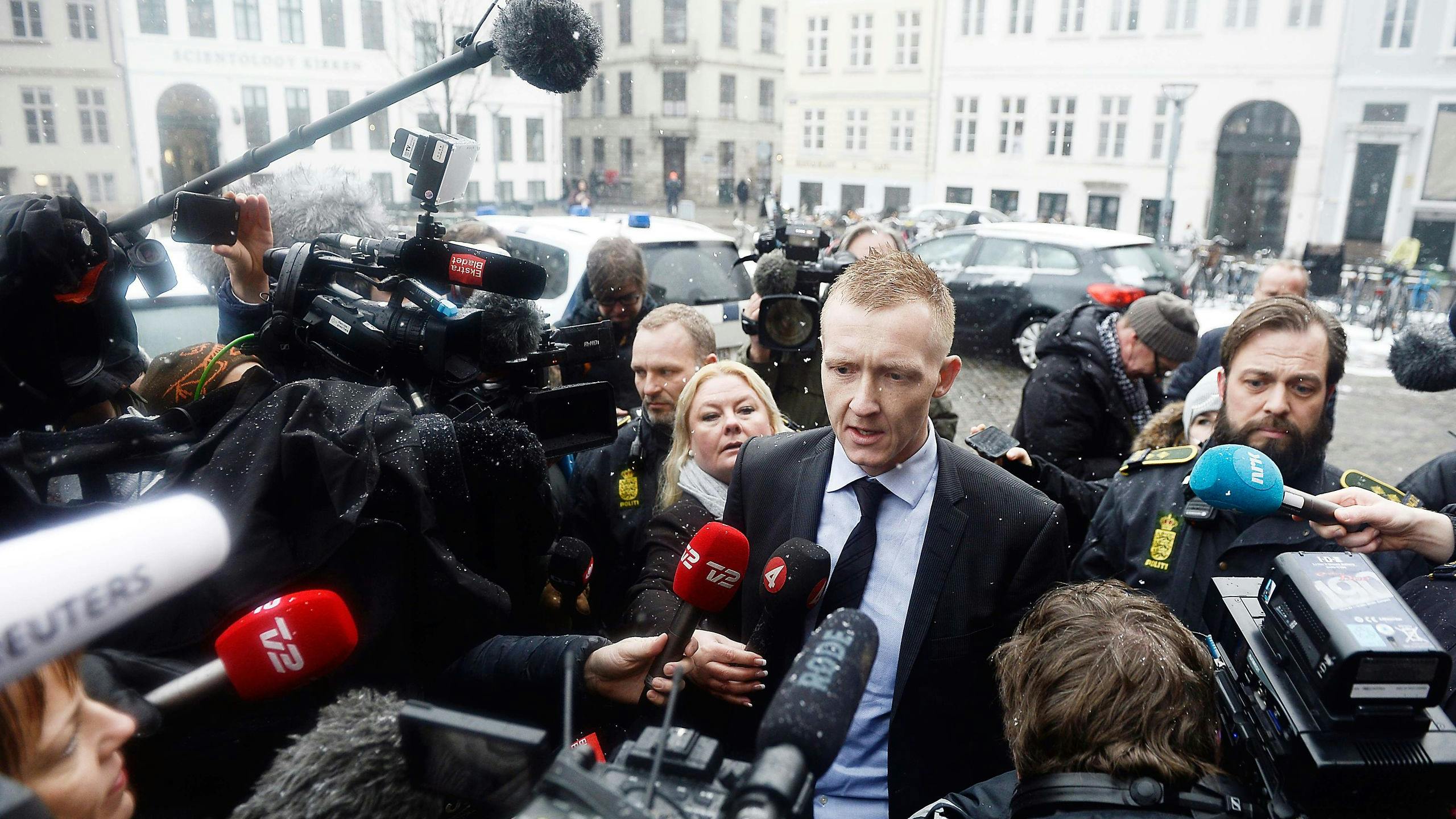 Aanklager Jakob Buch-Jepsen komt aan bij de rechtbank in Kopenhagen