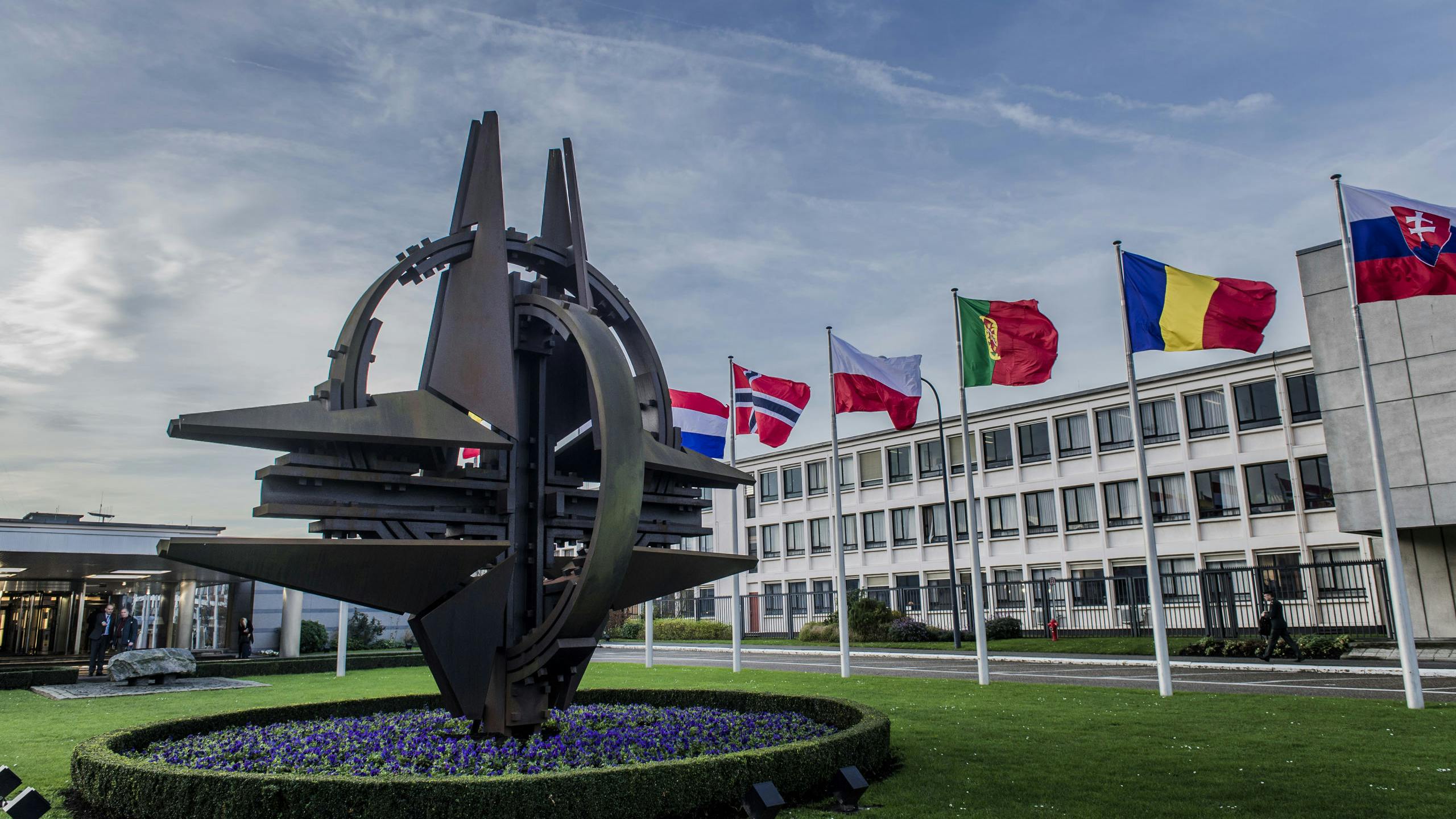 Het NAVO-hoofdkwartier in Brussel. 
