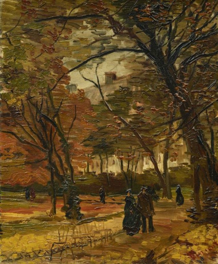 Ook een ander schilderij van Van Gogh werd geveild: Mensen wandelend in een park in Parijs (1886)