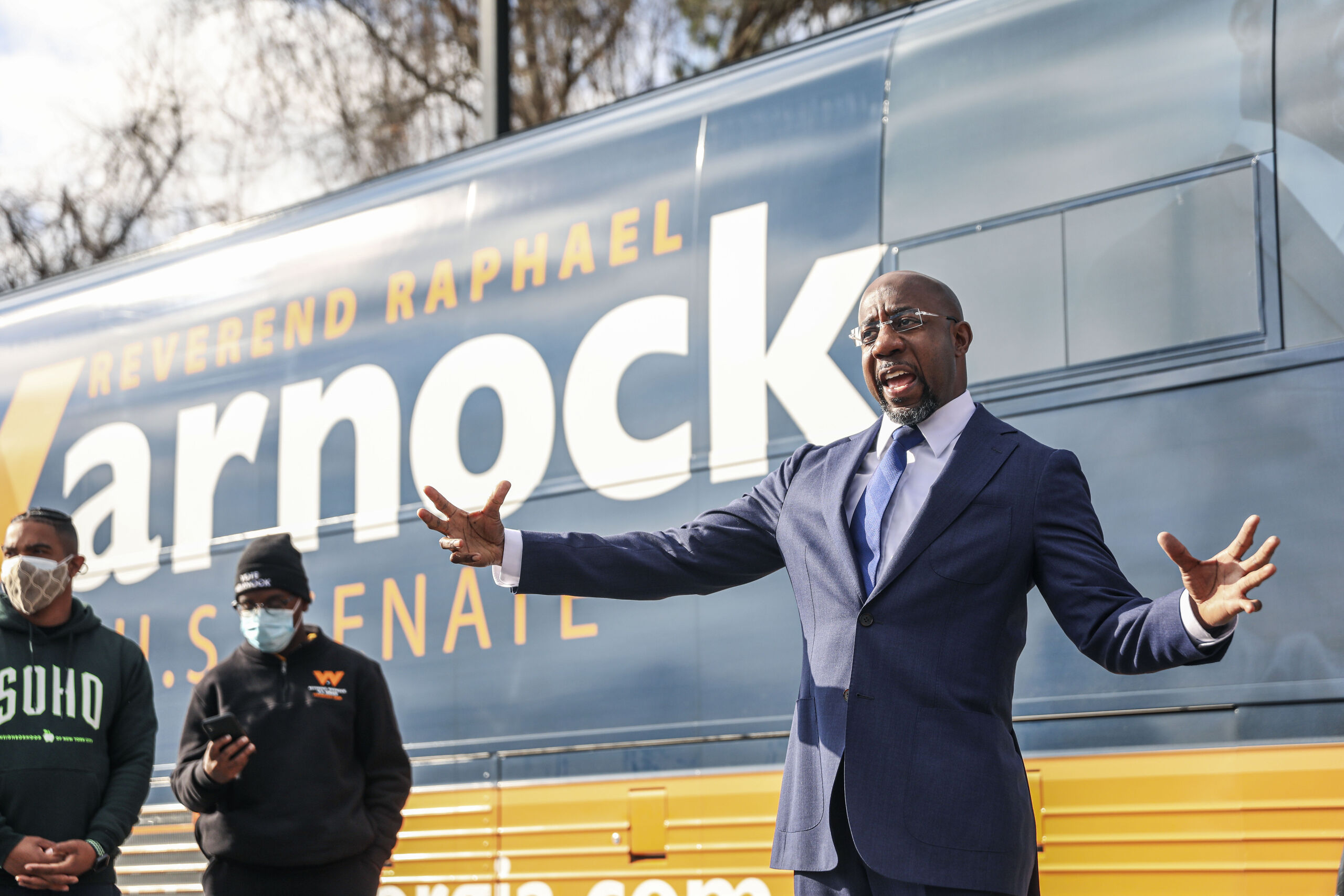 De eerste senaatszetel ging naar Democraat Raphael Warnock