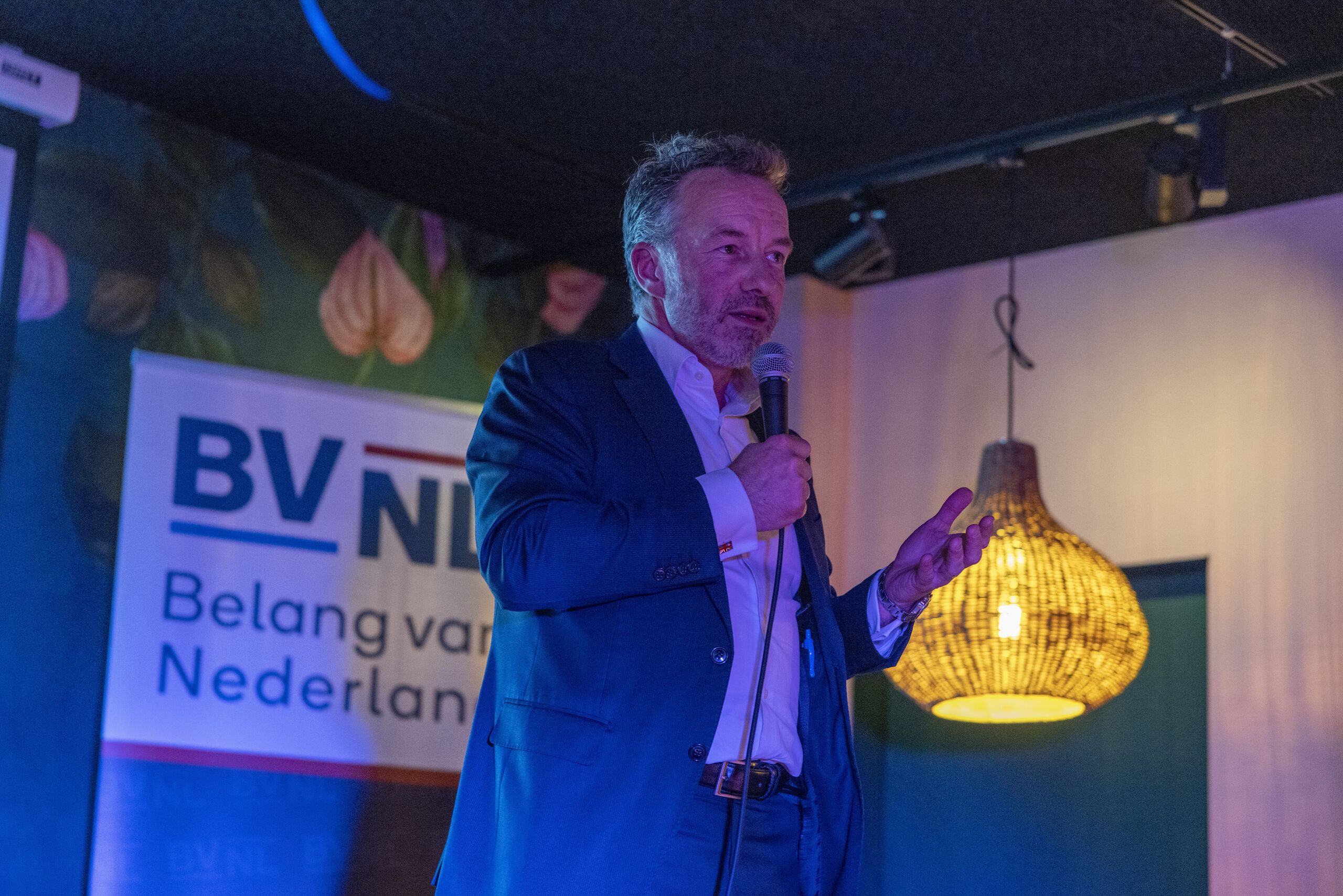 HAARLEM - Belang van Nederland-lijsttrekker Wybren van Haga reageert in The Governor op de gemeenteraadsverkiezingen. ANP MICHEL VAN BERGEN