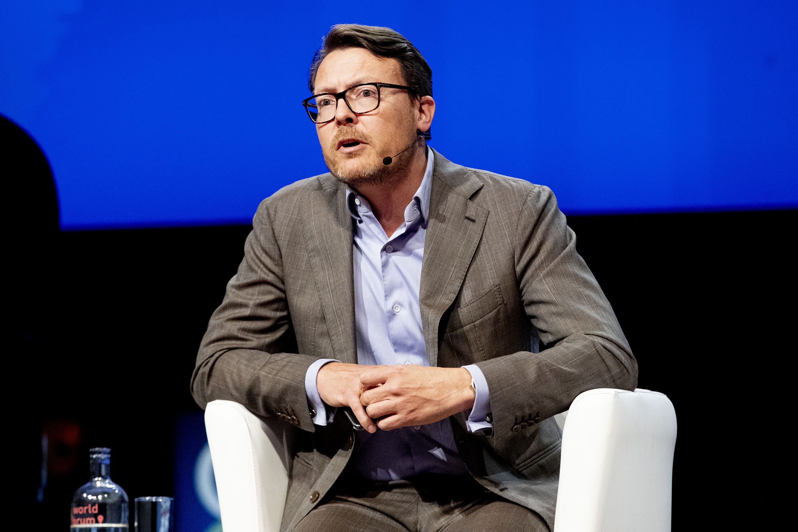 Prins Constantijn spreekt over financiering van innovatieve projecten bij de Global Entrepreneurship Summit (GES) in het World Forum.