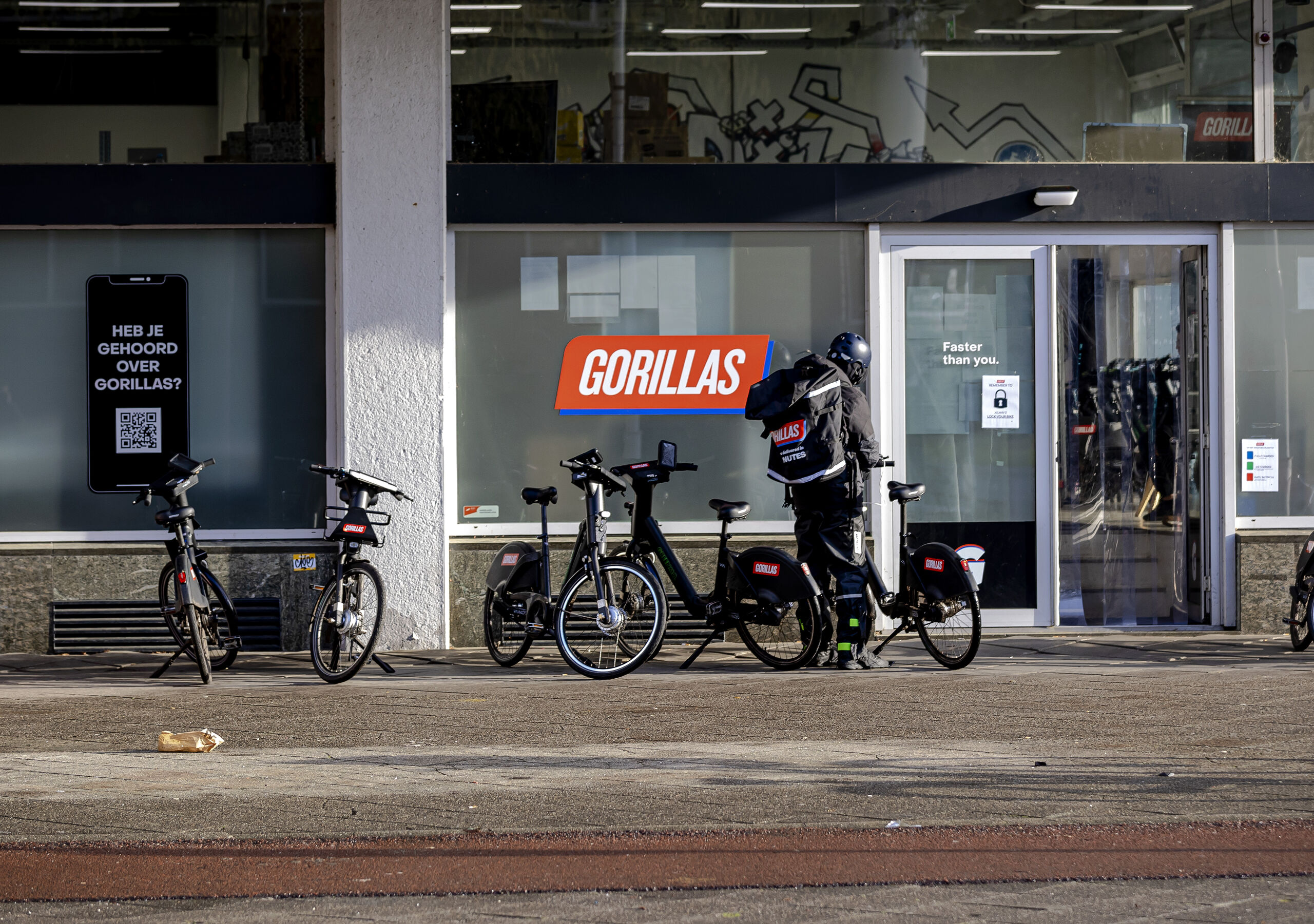 Dark store van Gorillas in het centrum van Amsterdam