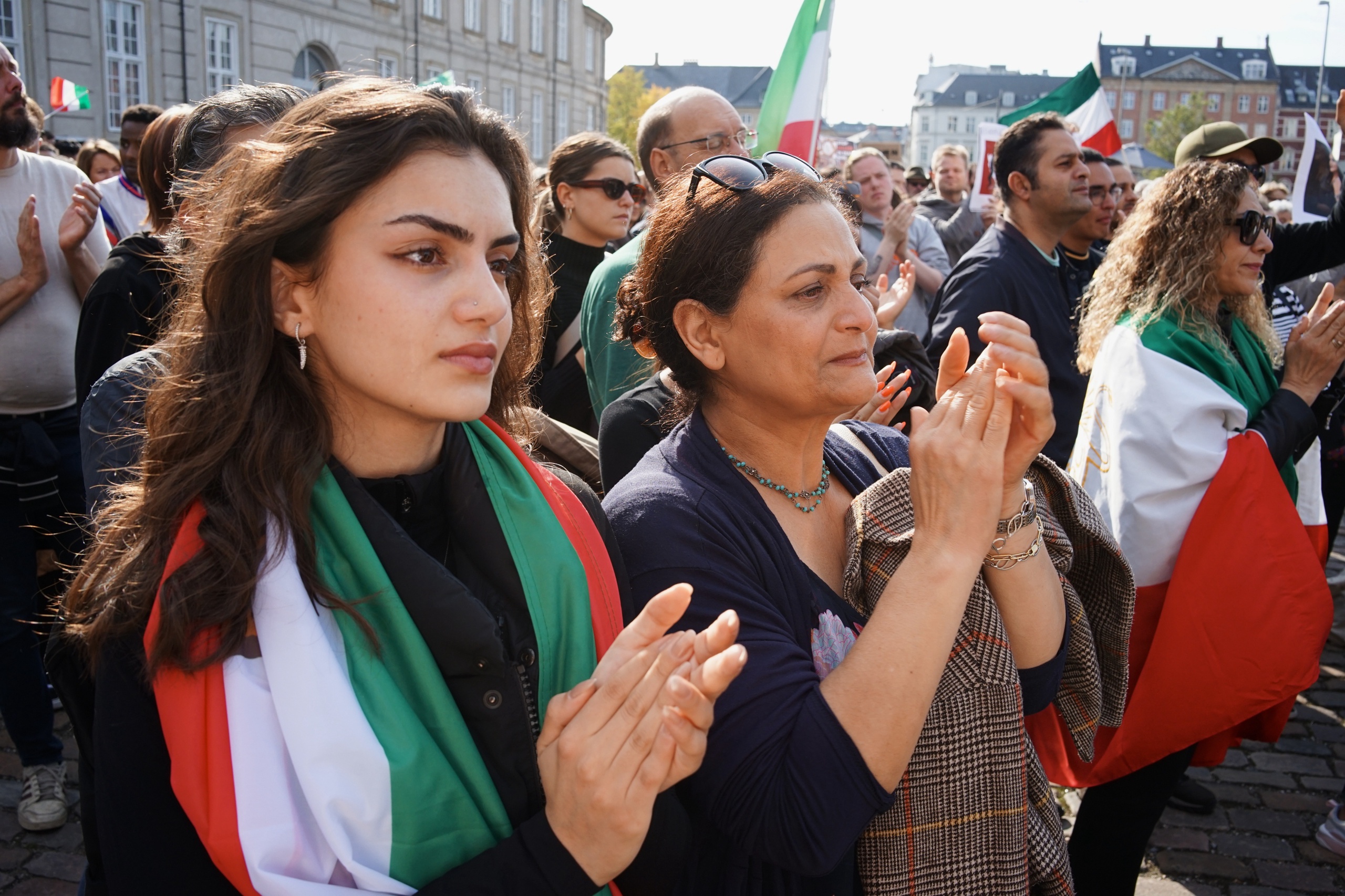 Demonstratie in Kopenhagen tegen het Iraanse regime 