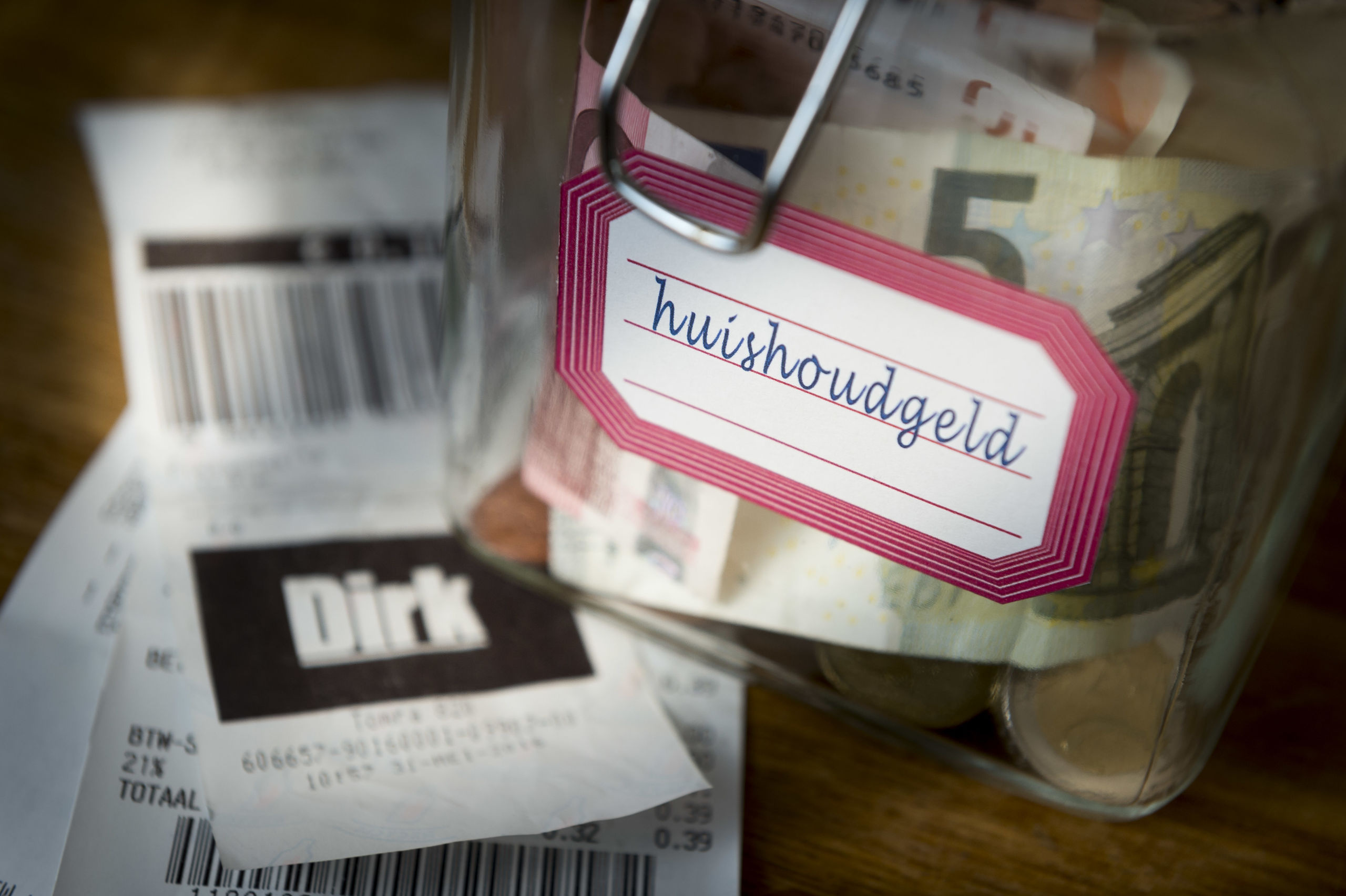 Een huishoudboekje met een overzicht van alle inkomsten en uitgaven.