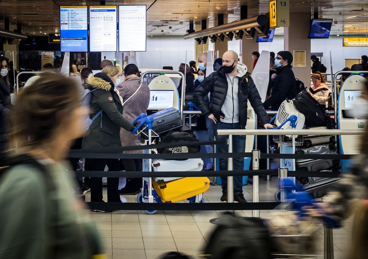 Het percentage reizigers op Schiphol is gestegen met twintig procent.