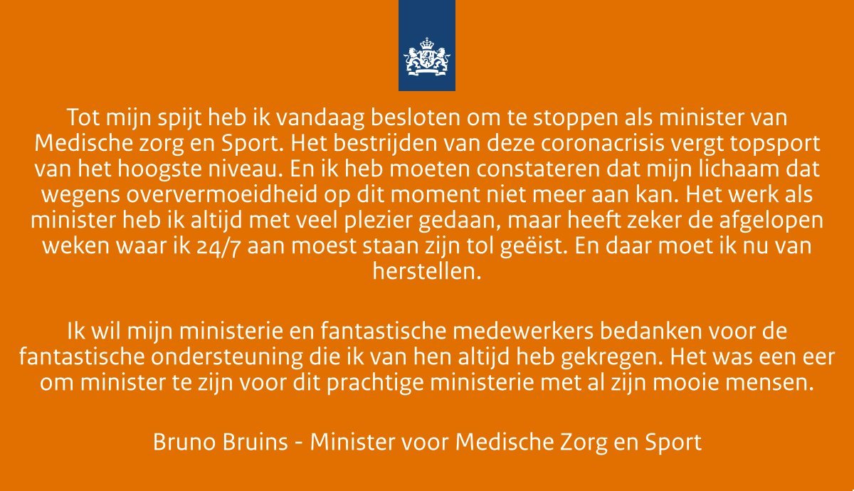 De verklaring van minister Bruins