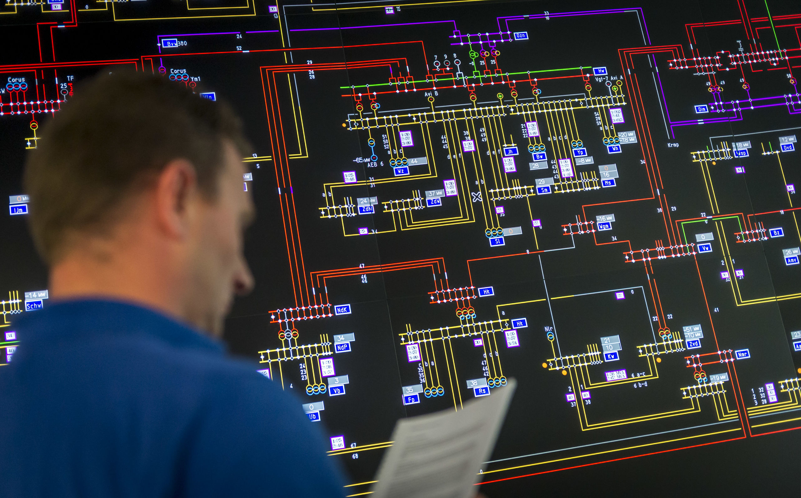 2014-09-04 13:51:28 ANRHEM - De controlekamer van Liander, de grootste netwerkbeheerder van gas en elektriciteit in Nederland. ANP XTRA LEX VAN LIESHOUT
