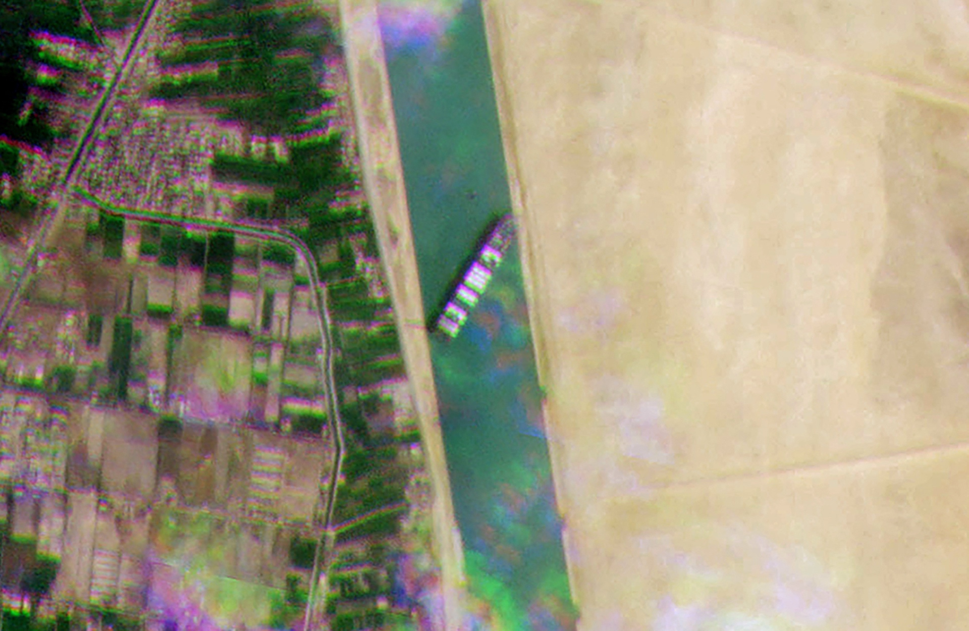 Satellietbeeld van de Taiwanese tanker