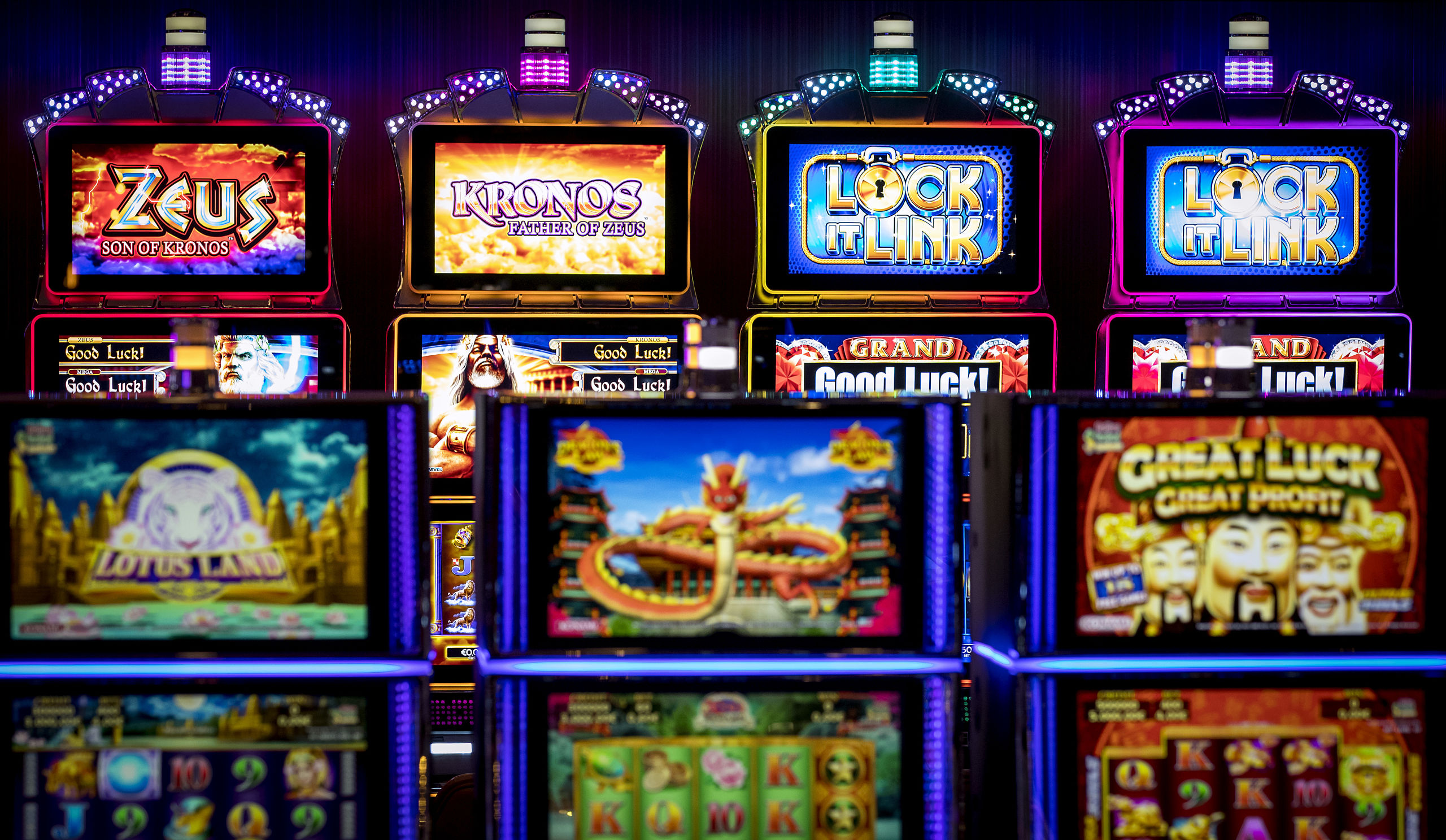 Gokkasten in een casino.