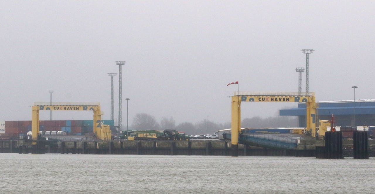Cuxhaven in Duitsland is een plek waar ferry's vertrekken naar Immingham in het Verenigd Koninkrijk