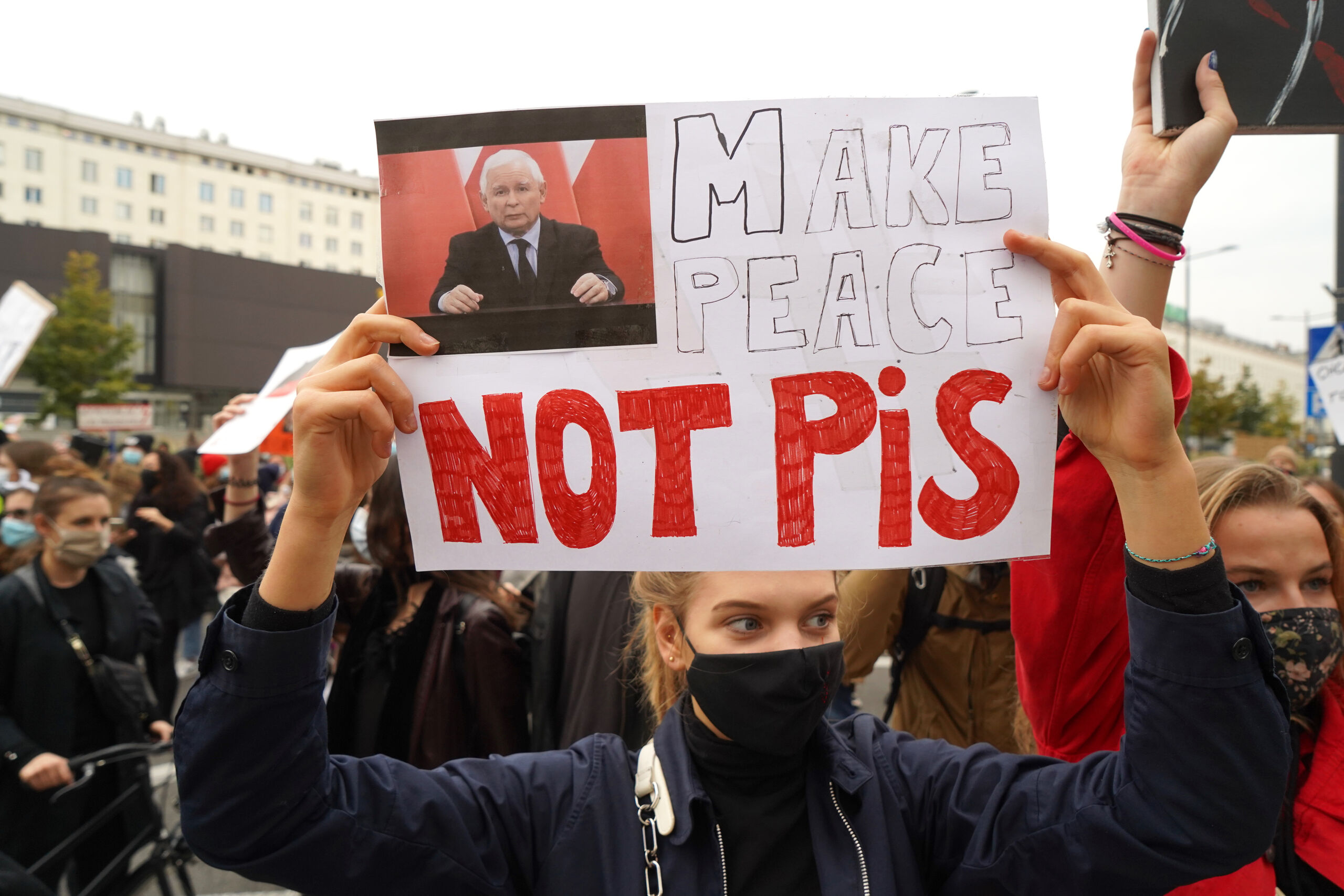 Demonstratie in Polen tegen abortuswetgeving.