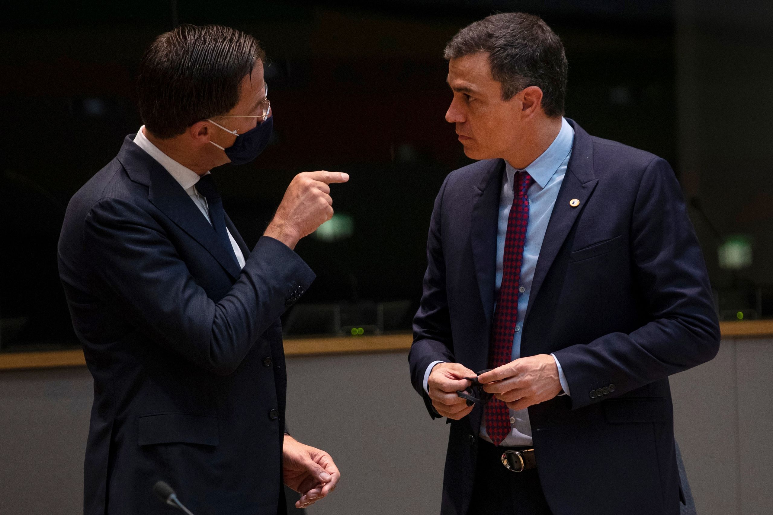 Premier Mark Rutte in gesprek met de Spaanse premier Pedro Sanchez 