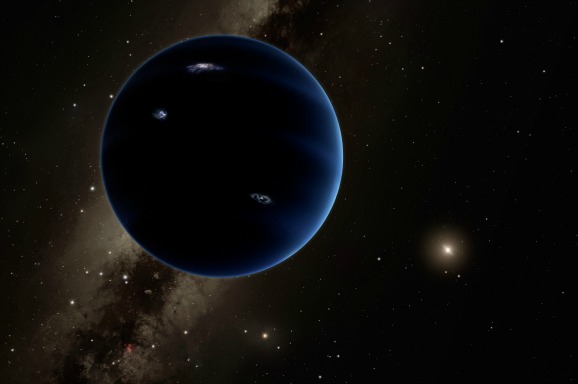 Conceptillustratie van Planet Nine, vrijgegeven door Caltech. Foto: ANP/AFP