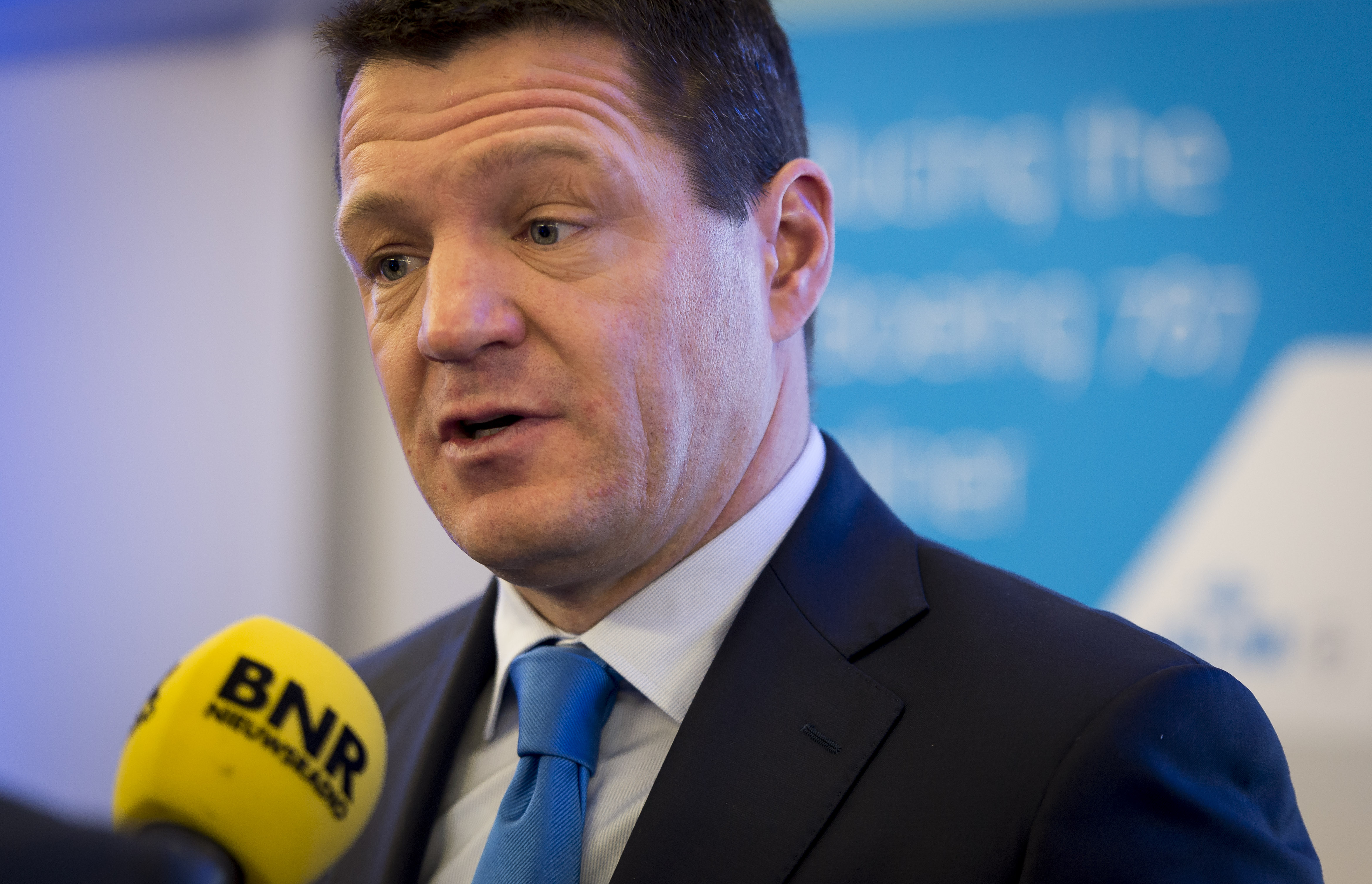 KLM-topman Pieter Elbers voorafgaand aan de presentatie van de jaarcijfers van Air France-KLM. Foto ANP