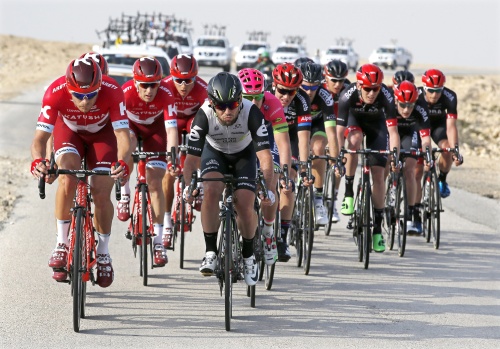 Kristoff (L) naast Cavendish. EPA