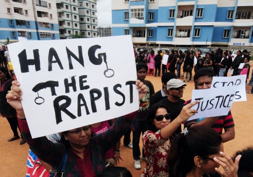 Protest tegen verkrachtingen in India. Archiefbeeld EPA