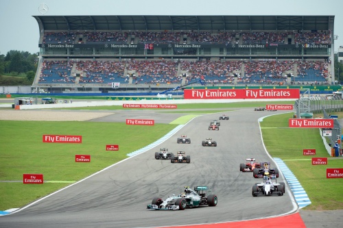 Het circuit van Hockenheim. EPA