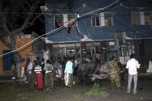 Aanslag eerder deze maand op hotel in Mogadishu. EPA