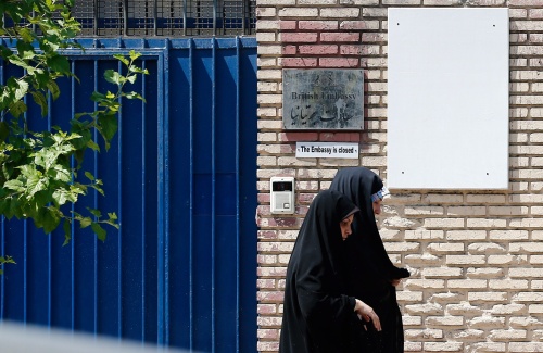 De Britse ambassade in Teheran. EPA
