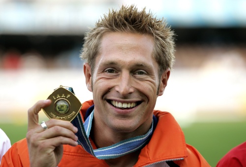 Rens Blom met goud in 2005. ANP