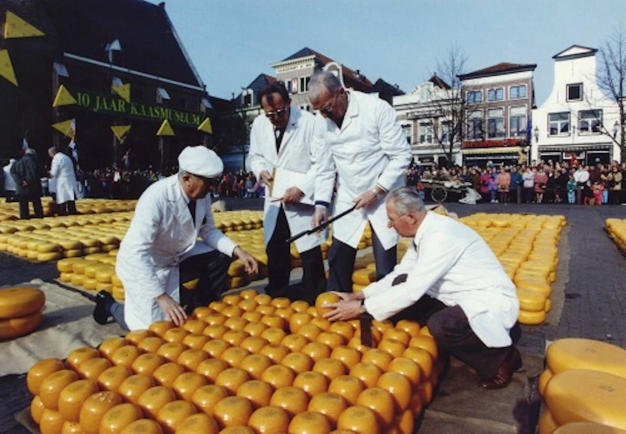 Edammer kaas op kaasmarkt in Alkmaar. ANP