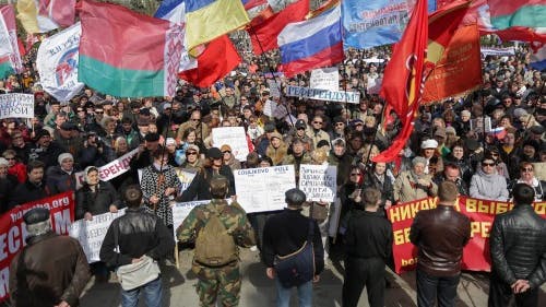 Er zijn al weken pro-Russische demonstraties in Odessa. EPA
