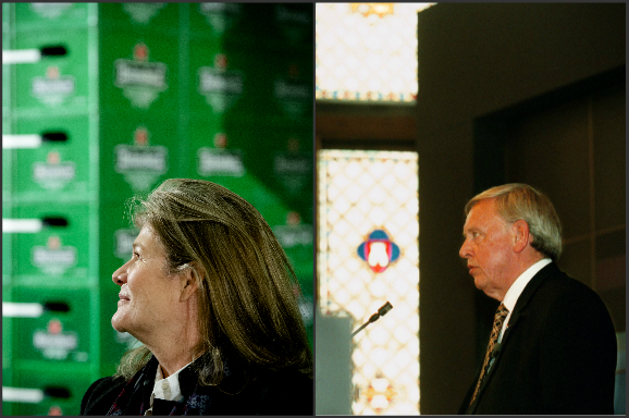 Charlene de Carvalho (l) en Frits Goldschmeding (r)